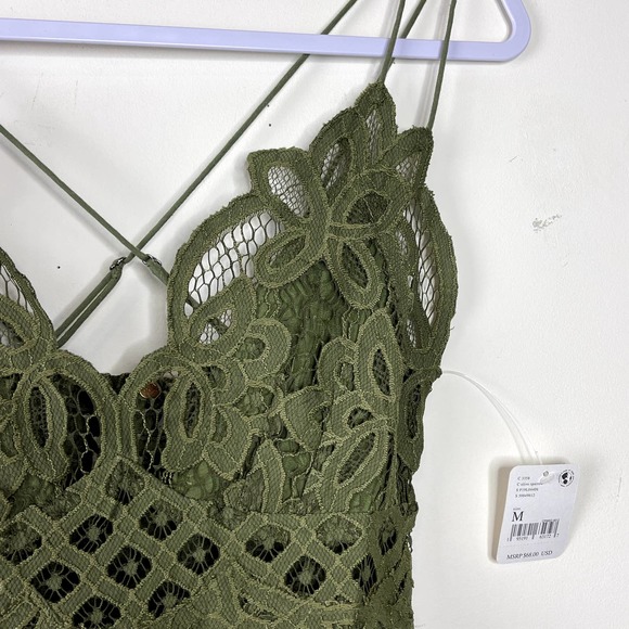 Free People Green Olive Sparrow Adella Camisole NWT Size Medium - Picture 4 of 9